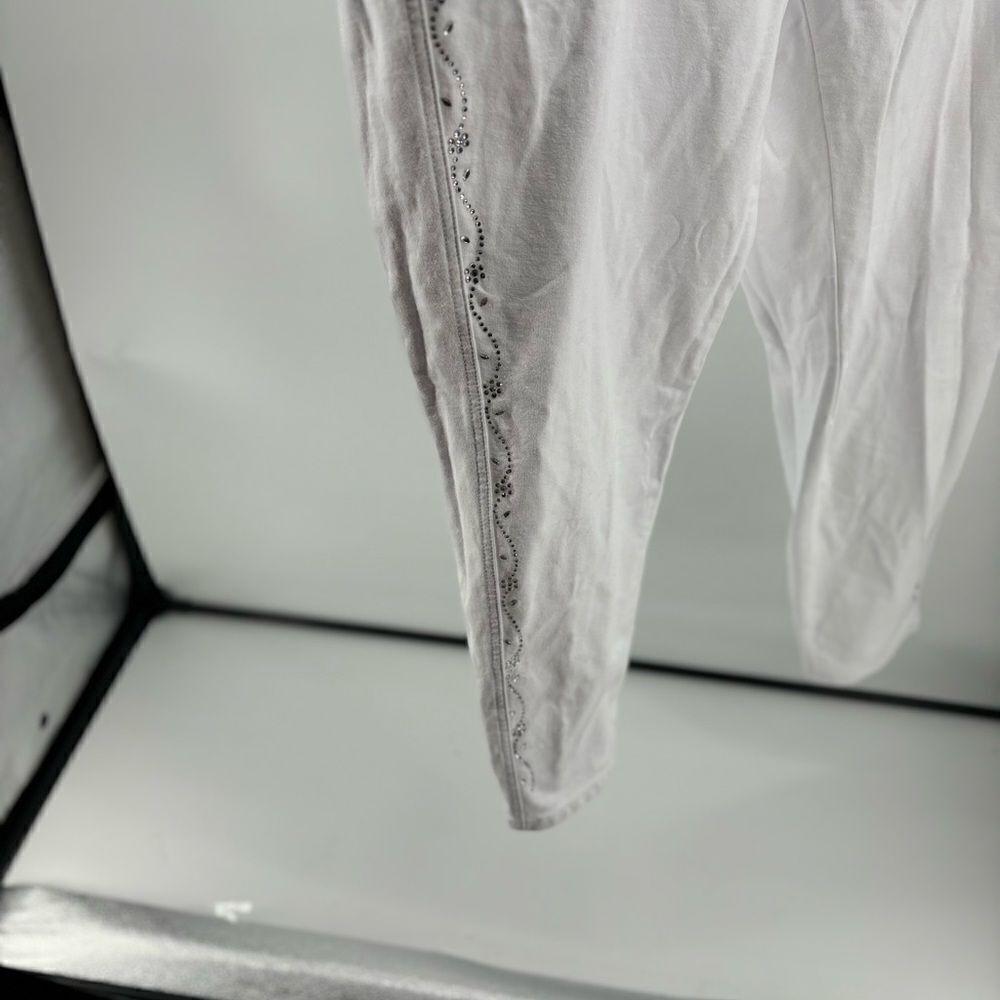 Quacker Factory Dream Jeannes White Embellished Pants Size 2X - Picture 13 of 16
